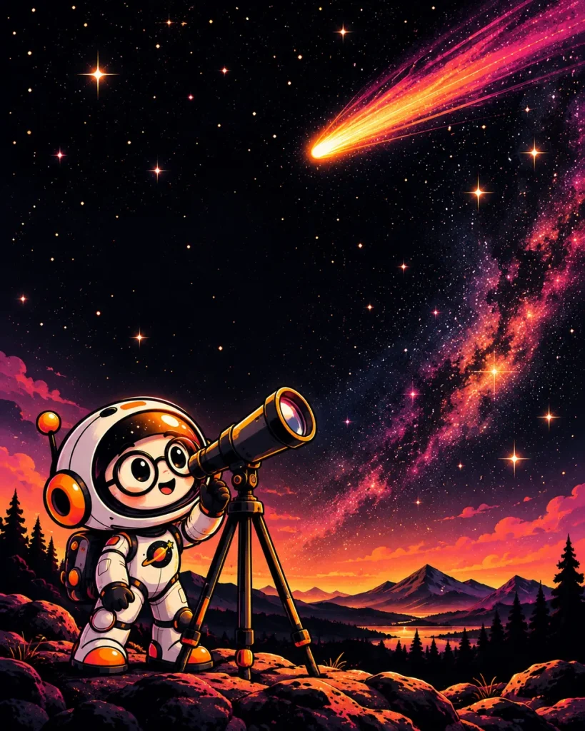 Home 1 Space Geek mascot illustration for the About page story